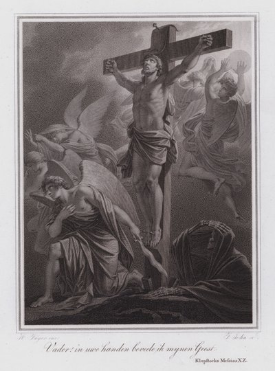Far! I dina händer befaller jag min ande. Jesus på korset (gravyr) av German School