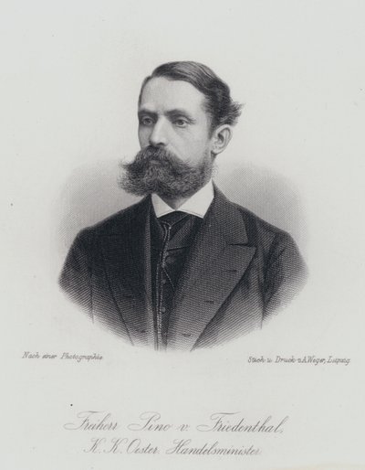 Felix Pino von Friedenthal, österrikisk tjänsteman och politiker (gravyr) av German School