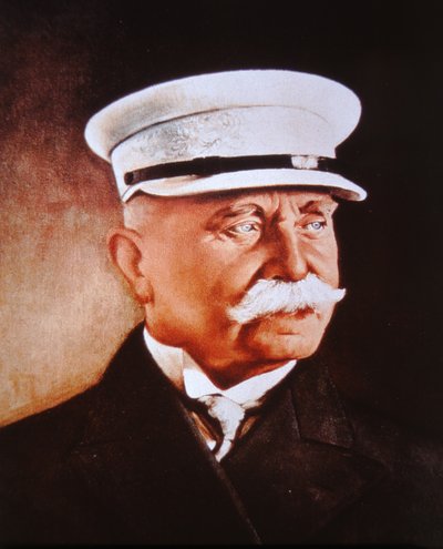 Ferdinand greve von Zeppelin (färg litho) av German School