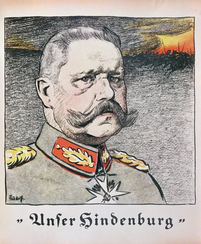Fältmarskalk Paul Von Hindenburg (1857-1934) 1914 av German School