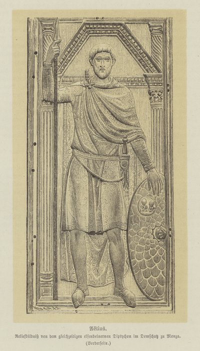 Flavius ​​​​Aetius, romersk general (gravyr) av German School