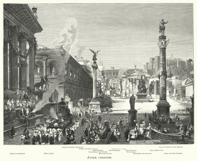 Forum Romanum, antikens Rom (gravyr) av German School