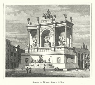 Fontän av Alexander Severus, antikens Rom (gravyr) av German School