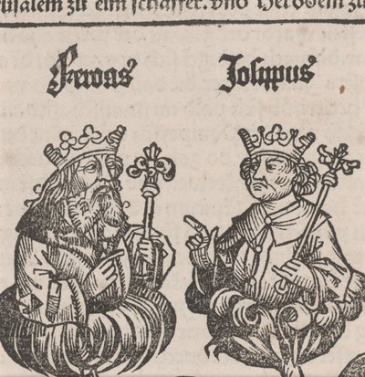 Fragment av illustration från Nürnbergkrönikan av German School