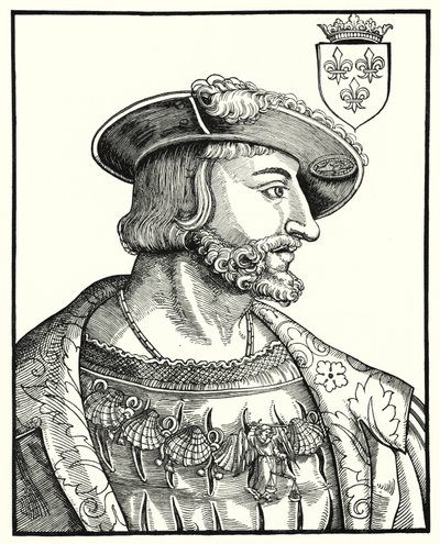 Frans I, kung av Frankrike (gravyr) av German School