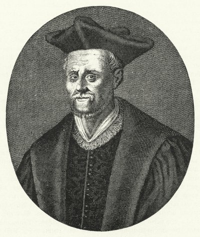 Francois Rabelais, fransk författare (gravyr) av German School