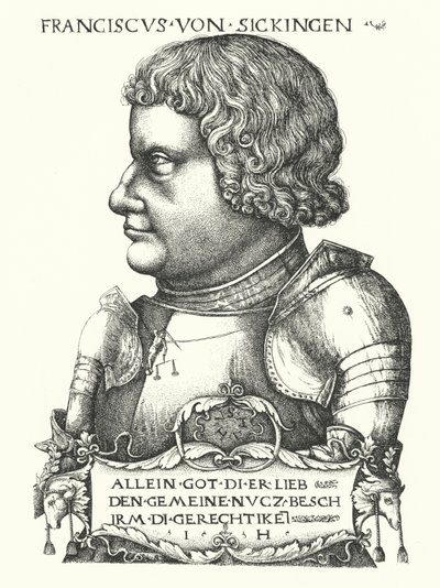 Franz von Sickingen, tysk riddare under reformationstiden (gravyr) av German School