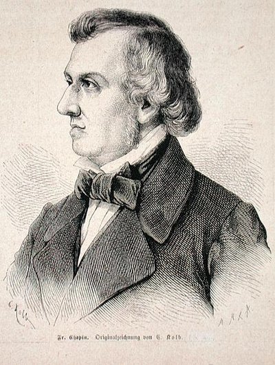 Frederic Chopin (1810-49) 1870 (gravyr) av German School