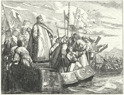 Frederick Barbarossa och hans armé korsade Bosporen på det tredje korståget av German School