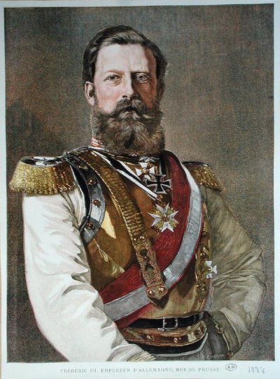 Fredrik III (1831-88) 1888 (lito i färg) av German School