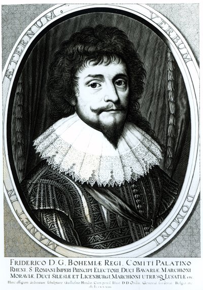 Fredrik V (1596-1632), kung av Böhmen, kurfurste av Rhen, graverad av Willem Hondius (ca 1597-c.1660), 1633 av German School