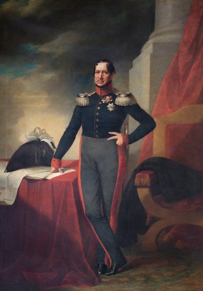 Fredrik Vilhelm III, kung av Preussen, ca 1830 (olja på duk) av German School