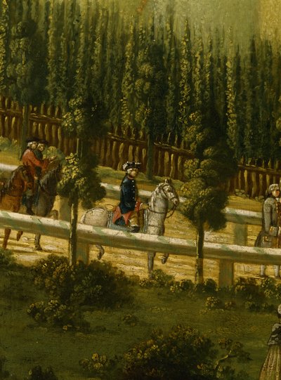 Fredrik den store till häst i Maulbeerallee nära Sanssouci, 1770 av German School