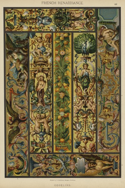 Fransk renässans, Gobelins (färg litho) av German School