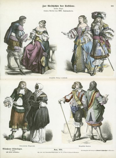 Franska och holländska dräkter, tidigt 1600-tal av German School