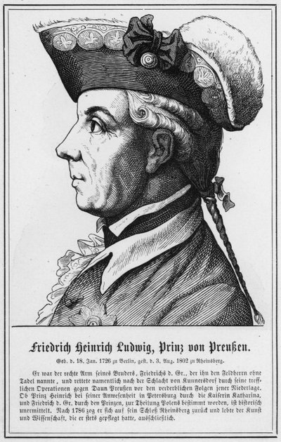 Friedrich Heinrich Ludwig, Prins av Preussen (gravyr) av German School
