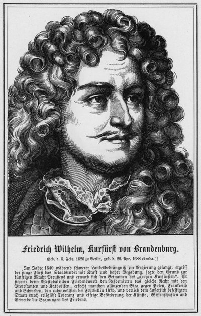 Friedrich Wilhelm, kurfurste av Brandenburg (gravyr) av German School