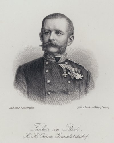 Friedrich von Beck-Rzikowsky, österrikisk general (gravyr) av German School