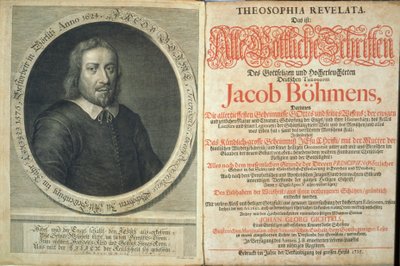 Frontispice till Theosophia Revelata av Jacob Boehme, 1715 (tryck & gravyr) av German School