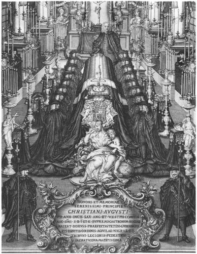 Begravning av en prins av Sachsen, tidigt 1700-tal av German School