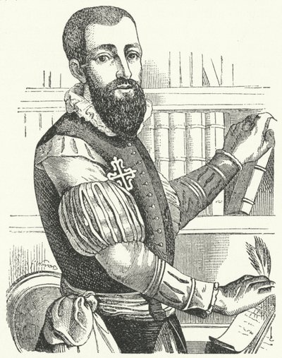 Garcilaso de la Vega, spansk poet och soldat (gravyr) av German School
