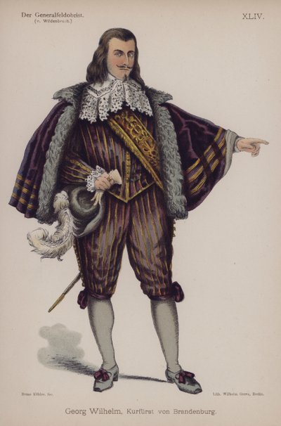 Georg Wilhelm, hertig av Brandenburg, från Der Generalfeldoberst av Ernst von Wildenbruch (färg litho) av German School
