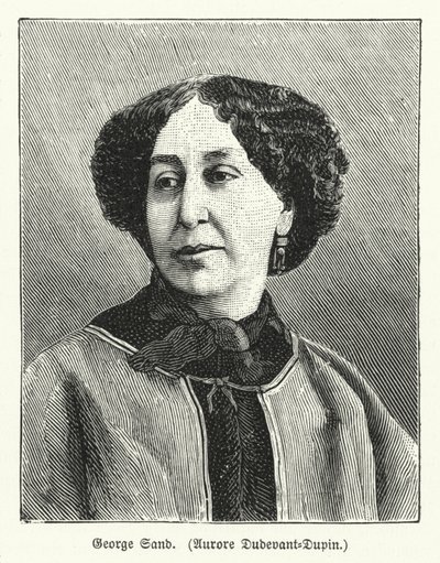 George Sand, fransk författare (litho) av German School