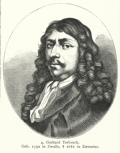 Gerard ter Borch, målare från den holländska guldåldern (gravyr) av German School