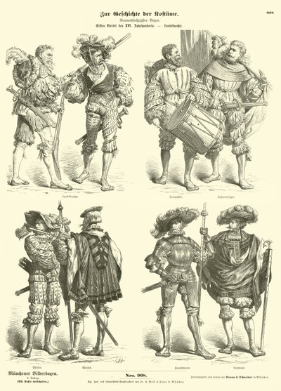 Tyska Landsknechte, tidigt 1500-tal av German School