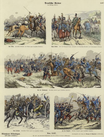 Tyskt kavalleri under det fransk-preussiska kriget, 1870-1871 av German School