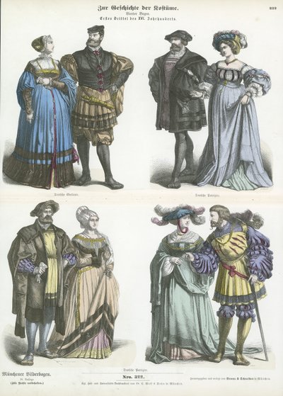 Tyska dräkter, tidigt 1500-tal av German School