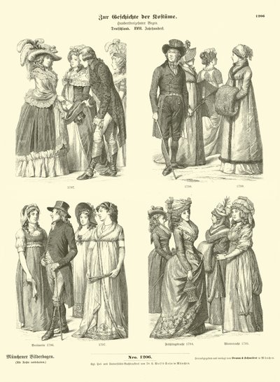 Tyska dräkter, sent 1700-tal av German School