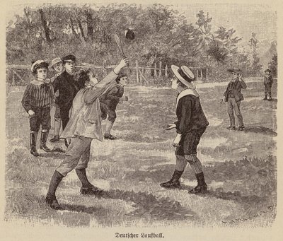 Tysk löpboll (gravyr) av German School