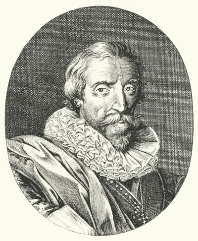 Giambattista Marino, italiensk poet (gravyr) av German School