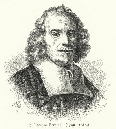 Gian Lorenzo Bernini, italiensk barockskulptör och arkitekt (gravyr) av German School