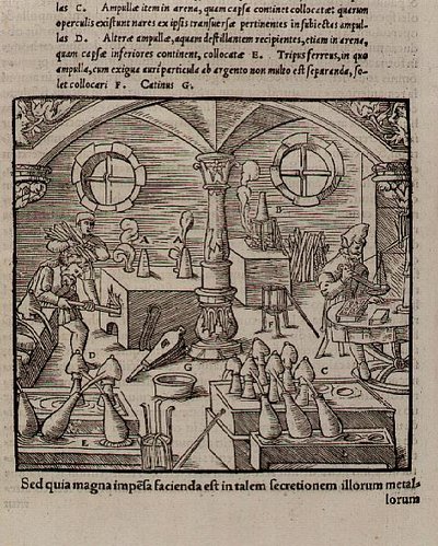 Glastillverkning, från a Book of Trades av German School