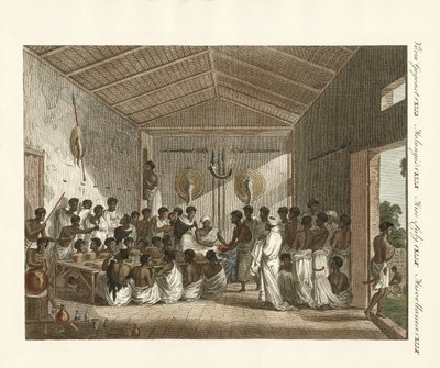 Stora symposier av Ras of Tiger i Abessinien (färgad gravyr) av German School