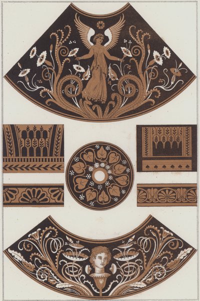 Grekisk keramikmålning (färg litho) av German School