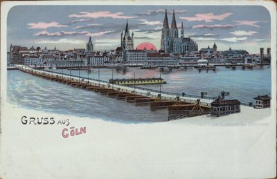 Gratulationskort från Köln, före 1900 av German School