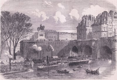Gun boats on the Seine, Cassells History of the War between France and Germany publicerad av Cassell and Company Limited, ca 1890 (litho) av German School