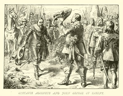 Gustavus Adolphus och John George av Sachsen av German School