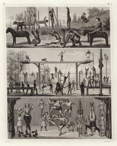 Gymnastik och akrobatik (gravyr) av German School