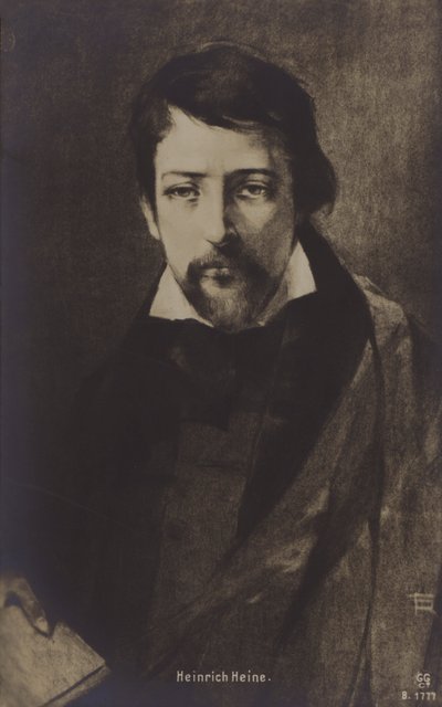 Heinrich Heine, tysk poet. (litografi) av German School