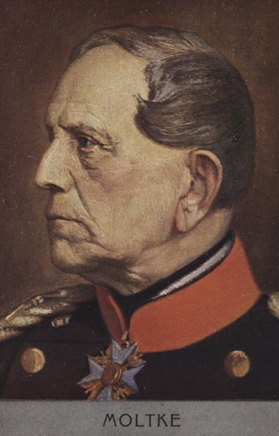 Helmuth von Moltke den äldre, tysk fältmarskalk (färg litho) av German School