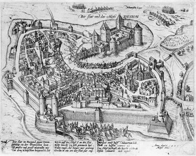 Henri IV (1553-1610) på väg in i Dijon efter sin seger över spanjorerna vid Fontaine-Francaise, 5 juni 1595. av German School