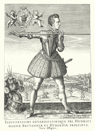 Henry Frederick, Prince of Wales, äldste son till kung James I av England (gravyr) av German School
