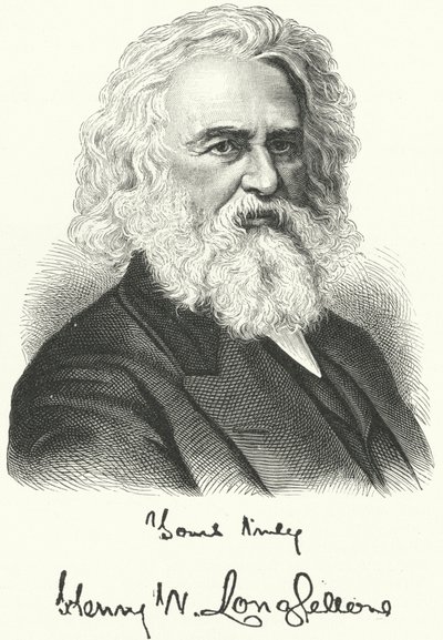 Henry Wadsworth Longfellow, amerikansk poet och professor (gravyr) av German School