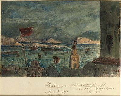 Hong Kong från Hotel de l"Univers: April i Asien, 1874 av German School