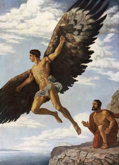 Ikaros (färg litho) av German School