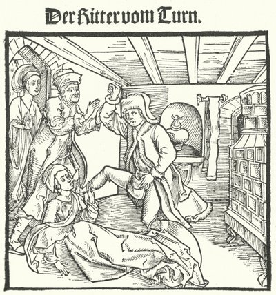 Illustration från The Book of the Knight of the Tower av Geoffroy IV de la Tour Landry (gravyr) av German School